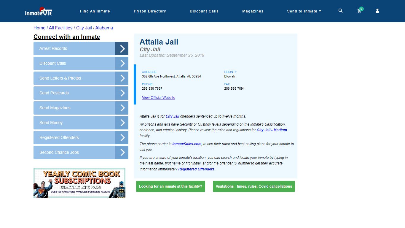 Attalla Jail | Inmate Locator